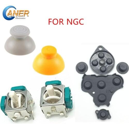 2 SETS Replacement 3D Analog Thumbstick Joystick Stick Cap Conductive Silicone Button Pad for NGC GameCube Controller