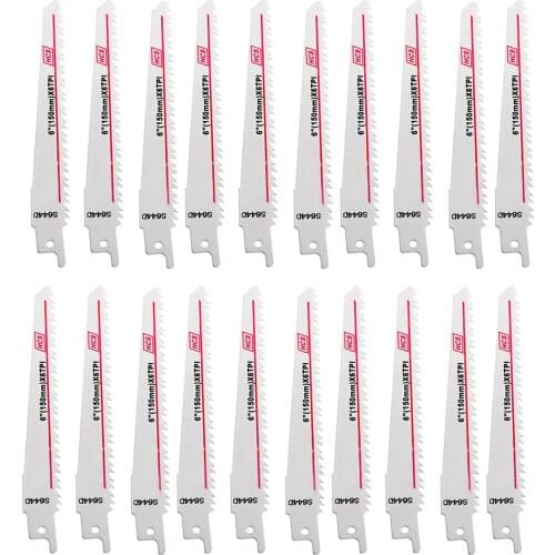 20pcs 150mm HCS Jigsaw Blade Metal Steel Curve Cutting Reciprocating Sawblade Wood Plastic Woodworking Cutting Tool Kits