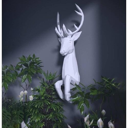 100cm 3D Davids Deer Head Animal Paper Model Toy Home Decor Living Room Decor DIY Paper Craft Model Party Gift Home Decoration