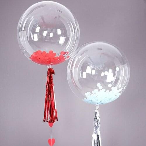 5pcs 18/24inch No Wrinkle Bobo Transparent Clear Balloons Wedding Decoration Helium Inflatable Air Ball Birthday Bubble Balloon