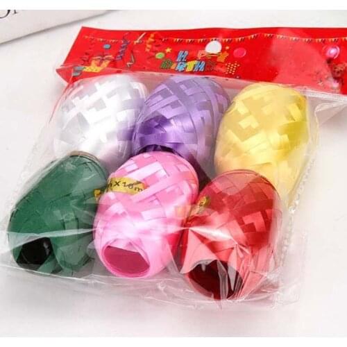 6Rolls/pack Rugby Balloon Ribbon DIY Headdress Materials Tied Balloon For Gift Packing Sewing Decorative Flowers Gift Box Ribbon