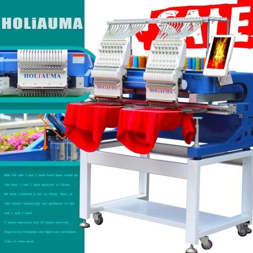 HO1502H automatic embroidery machine 400*500mm high speed 15 needles 2 head computerized embroidery machine for cap/tshirt/flat