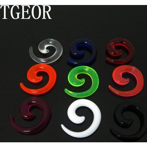 FREE SHIPPING NEW 1 pair gauges mixed colors swirl acrylic ear taper BODY JEWELRY