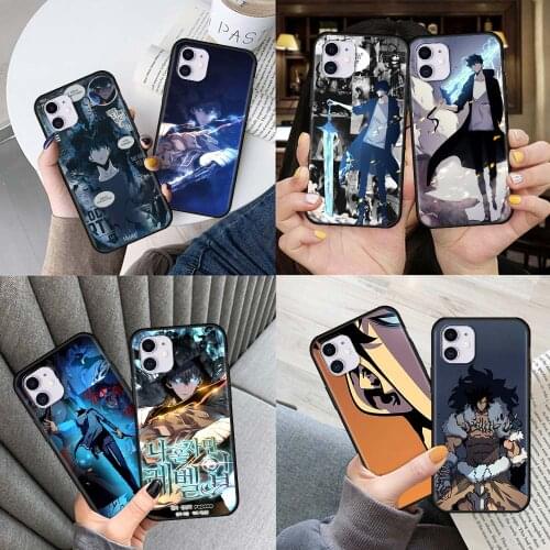 Phone Case For iPhone 7 11 12 Pro XR X 6 6S XS Max 5 5S 8 Plus SE Soft Coque Tpu Smartphone Cover Anime Solo Leveling Sac