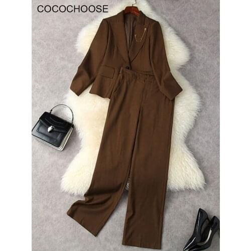 Женские шерстяные брючные костюмы Cocochoose China At AliExpress
