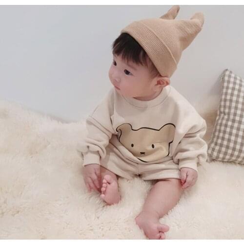 Baby Boys Clothes Set Newborn Spring Summer Baby Clothiing Set Cotton Bear Infant Toddler Sweatshit For Kids T-Shirt Pant 2Pcs