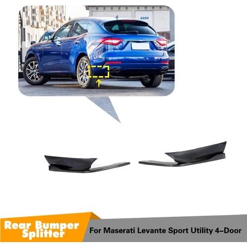 For Maserati Levante 2016 2017 2018 Rear Bumper Diffuser Lip Spoiler Splitters , Carbon Fiber Rear Bumper Guard