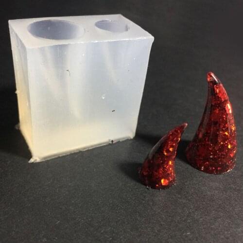 Magic Wand Devil Horns Silicone Resin Epoxy Mold for DIY Crafts Hair Clip Mould H37C