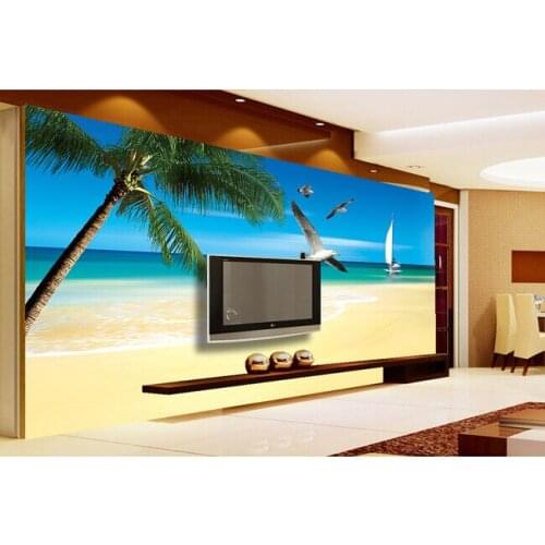 Custom photo wallpaper, beach landscape murals for the living room bedroom TV background wall waterproof papel de parede