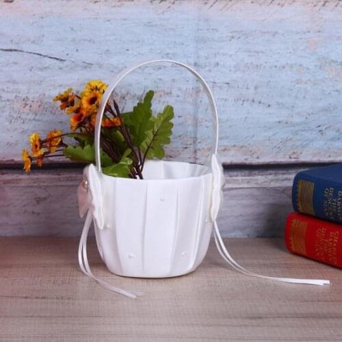 2pcs Lace Flower Girl Basket Wedding Flower Basket for Wedding Decoration Storage Basket Hanging Ornaments Retro Jute Burlap