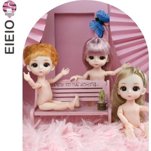 EIEIO Bjd Doll 16cm 13 Movable Joint Cute body 3D Real Eye Dress Up Fashion Baby With Clothes Shoes Childrens DIY Girl Toy Gift