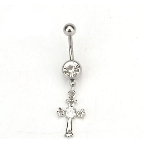 Fashion Crystal cross Navel Piercing