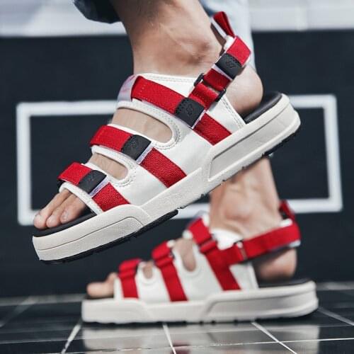2021 New High Quality Gladiator Platform Sandals Men Summer Red Roman Style Fashion Sandals Couples Beach Sandals Designer Men
