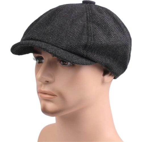 Men Berets Hat Spring New Vintage Herringbone Octagon Cap Womens Casual Breathable Hat Gatsby Flat Solid Color Beret Hats