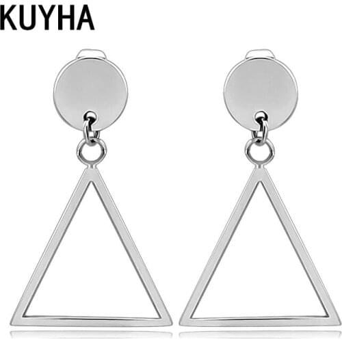 Trendy Cute Triangle Shape Stud Earrings Set For Girls Couples Present Shiny Wedding Jewelry Gold/Silver Color Oorbellen