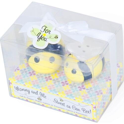 Salt and Pepper Shakers Set, Elegant Ceramic Bee Yellow Cute Bees Shakers, Set of 2