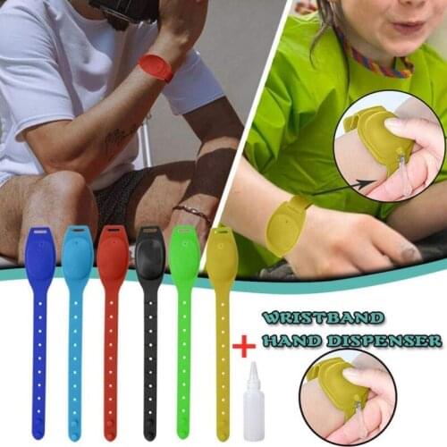 Outdoor Wristband Hand Dispenser Hand Sanitizer Dispensing Silica gel Wearable Dispenser Pumps Disinfecta Wristbands