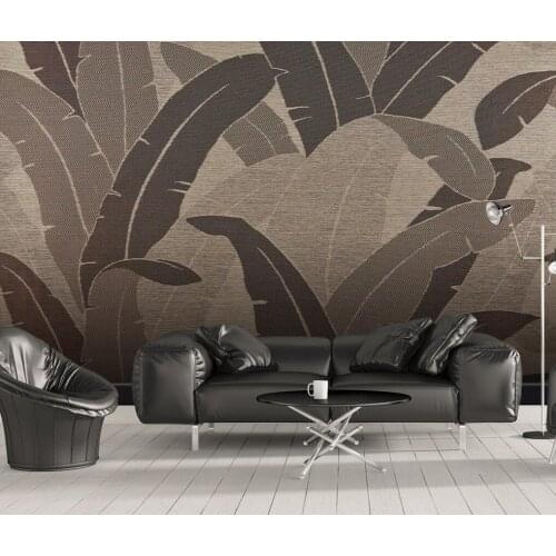 Custom size mural oil painting nostalgic tropical plant background wall decorative painting background wall decorative painting