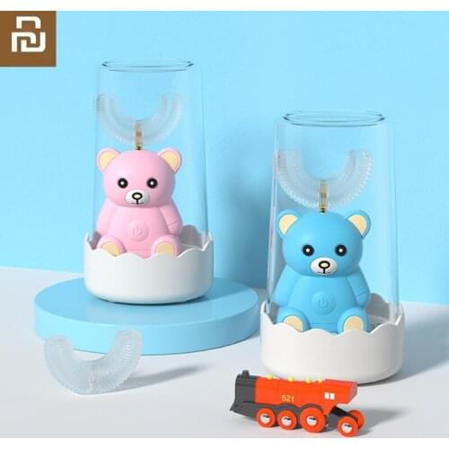 New Automatic Childrens Electric Toothbrush U-shaped 3-12 Years Old Sonic Vibration Cleaning Smart Lazy Toothbrush