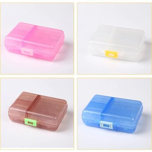 Daily 4 Grid Pill Box Organiser Week Square Pill Organizer Storage Case Box Plastic Hat Mini Medicine Pills Storage Organizer