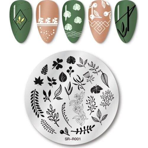 Mtssii 1PC Nail Stamping Plates Nail Template Mandala Maple Leaf Stamp Nail Art Stamp Image Template Manicure Tools