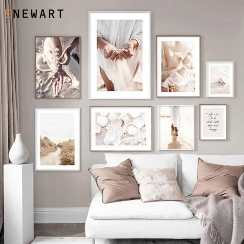 Beach Seaside Landscape Canvas Picture Nordic Sexy Women Posters and Prints Scenery Wall Art Painting for Bedroom Decoration