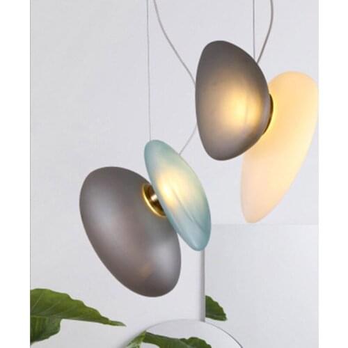 Nordic simple bedroom window porch light personality creative restaurant bar chandelier imitation cobblestone glass lamp