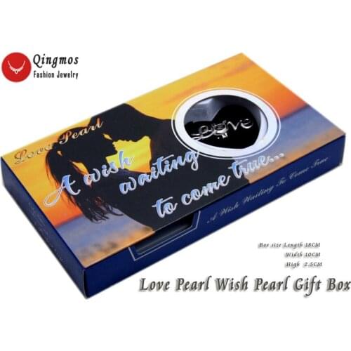 Qingmos Wish Pearl 19*41mm LOVE Cage Pendant Necklace for Women & Oyster Love Pearl Pendant & Necklace Chokers 17" Jewelry 3663