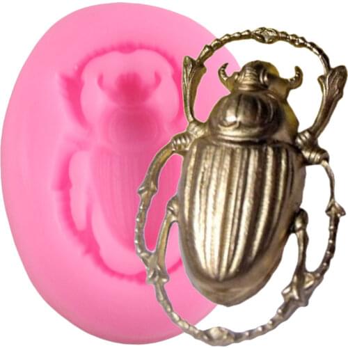 Beetle Silicone Mold Insect Cupcake Topper Fondant Molds DIY Baking Cake Decorating Tools Chocolate Gumpaste Clay Resin Moulds