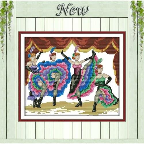 Dancers girl sexy women girl DIY Painting 11CT DMC Counted print on the Canvas 14CT Cross Stitch Embroidery Sets Needlework kits