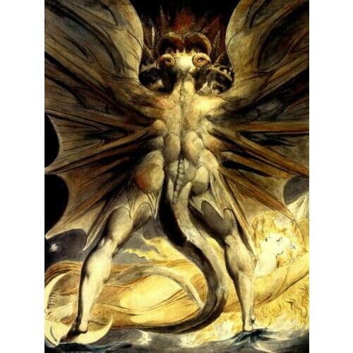 The Great Red Dragon Woman Art Film Print Silk Poster for Your Home Wall Decor 24x36inch