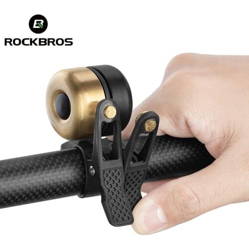 ROCKBROS Bicycle Bell Handlebar Ultralight Copper Alloy Horn Classical 2 Voice Small and Portable Ring MTB Road Bike Accessories