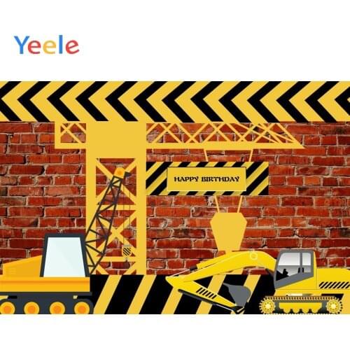 Excavator Construction Baby Boy Birthday Party Backdrop Photographic Backdrops Vinyl Photography Background For Photo studio