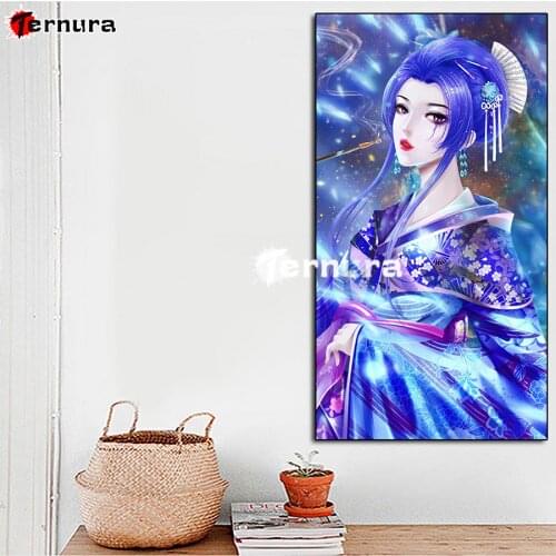 DIY Japanese kimono woman Diamond Painting Cross Stitch Diamond Embroidery Patterns Full Round Square rhinestones Mosaic decor