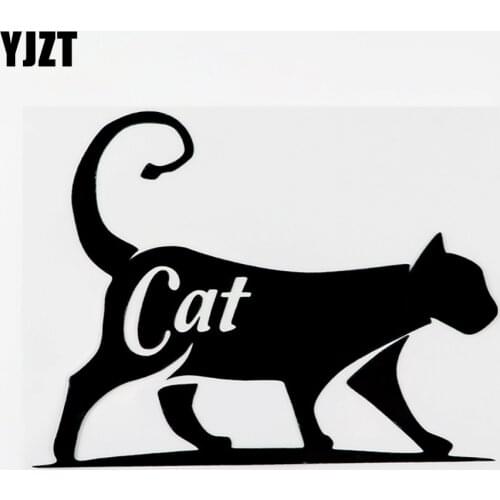 YJZT 15.3CM×11.5CM Funny Animal Cat Vinyl Car Window Sticker Decor Decal Black/Silver 8C-0286