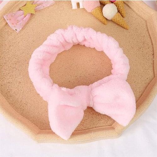 Winter Hot Sale Bow Plush Headbands Korean Candy Color Hair Accessories 2020 New Wash Your Face Scarf