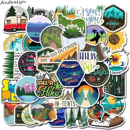 10/50Pcs Camp Travel Stickers For Refrigerator Vsco Ski Skate Laptop Motorcycle Luggage Black Butler Decor Kids Toy Stickers