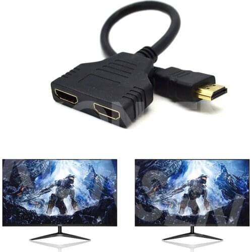 1080P HDMI Adapter HDMI Splitter Cable 1 Male To Dual HDMI 2 Female Y Splitter Adapter in HDMI HD LED LCD TV 30cm