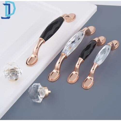 3.5''/5.00'' Furniture Cabinet Handles Zinc Alloy K9 Crystal Handles Kitchen Cupboard Pulls Drawer Knobs Hardware Handle