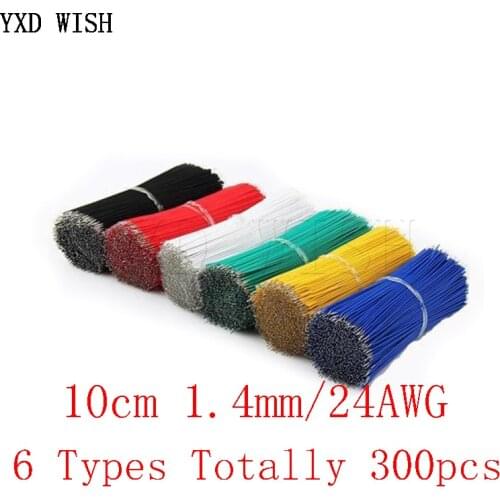 300pcs 24AWG Tin-Plated Breadboard PCB Solder Cable 24 AWG 10cm Fly Jumper Wire Tin Conductor Wires 1007-24AWG Connector Cable