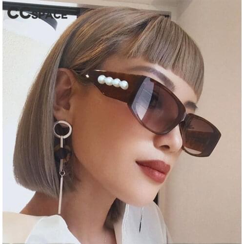 49186 Small Frame Square Sunglasses Women Pearl Fashion Shades UV400 Vintage Glasses
