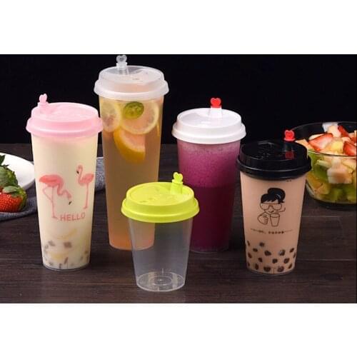 50pcs High quality 90 caliber transparent disposable coffee cup party birthday wedding favor cold drink thick plastic cups