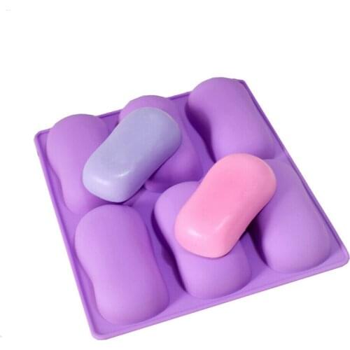 6 Cavity Oval Cake Mold DIY Handmade Cake Dessert Chocolate Fondant Food Grade Silicone Mould Kitchen Pastry Baking Tools