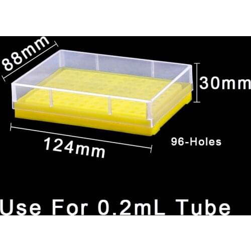 96 Sockets Plastics Centrifuge Tube Rack With Transparent Lid 0.2ML Centrifugal Tube Holder Laboratory Supplies 3pcs