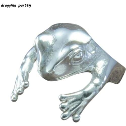 Exaggerated Frog Ring Funny Little Frog Ring Alloy Hug Opening Frog Ring Women Charm Jewelery