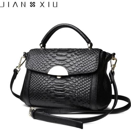 JIANXIU Brand Genuine Leather Handbag Crocodile Texture Shoulder Crossbody Bag 2019 Fashion Purse Small Women Tote Bags 3 Color
