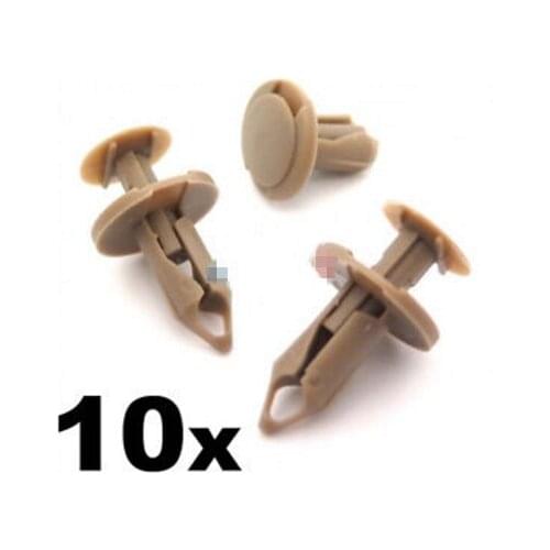10x 8mm For Long Beige / Tan Trim Clips- Perfect for VW T4 & T5 Carpet & Van Linings