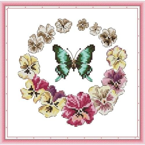 Butterfly garland cross stitch kit count printing 14CT 11CT canvas needle and thread embroidery DIY handmade needlework crafts