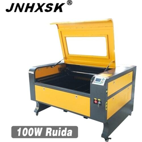 JNHXSK Hot sale! Sealed CO2 glass Tube laser engraver TS1080 100W power laser cutting machine ruida control system for plywoow