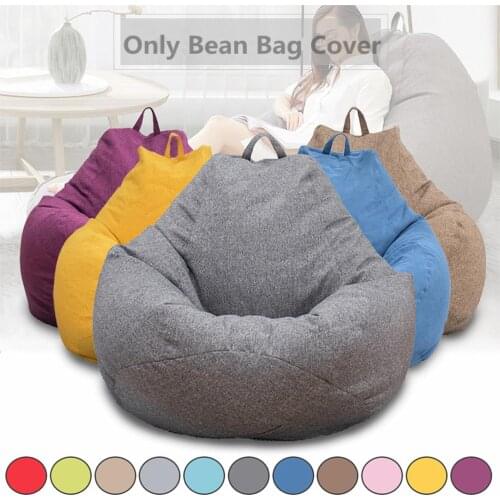 K-STAR Lazy BeanBag Sofas Cover Chairs Without Filler Linen Cloth Lounger Seat Puff Couch Tatami Living Room Furniture